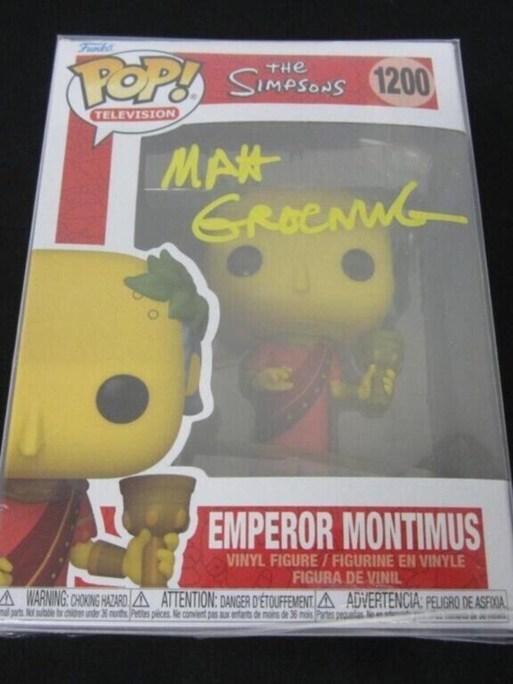 Matt Groening signed Funko Pop! Vinyl: The Simpsons - Emperor Montimus #1200 COA